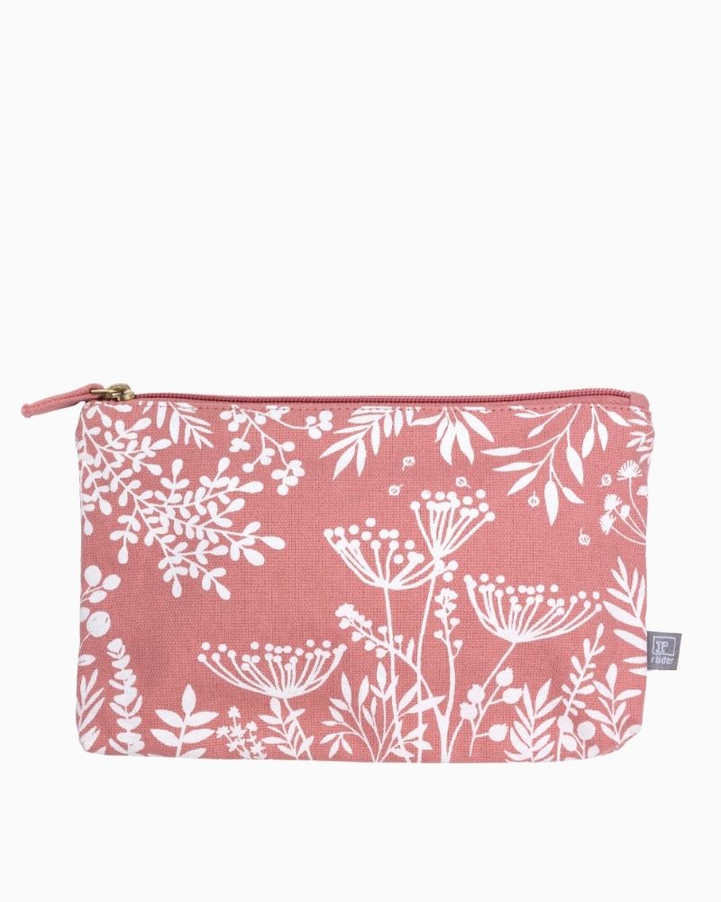 Rosa und weiss geblühmter Kosmetikbeutel. Bei SayFlower als Geschenk kaufen. 